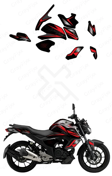 Strake Edition Full Body Sticker Compatible with FZ-S V3/V4 | Sticker Compatible with FZ-S V3/V4 Made In Premium Matte Vinyl With FPF (Fade Protection Film), Water Proof, Precut Sticker, Pack Of 1 Compatible with Both Side